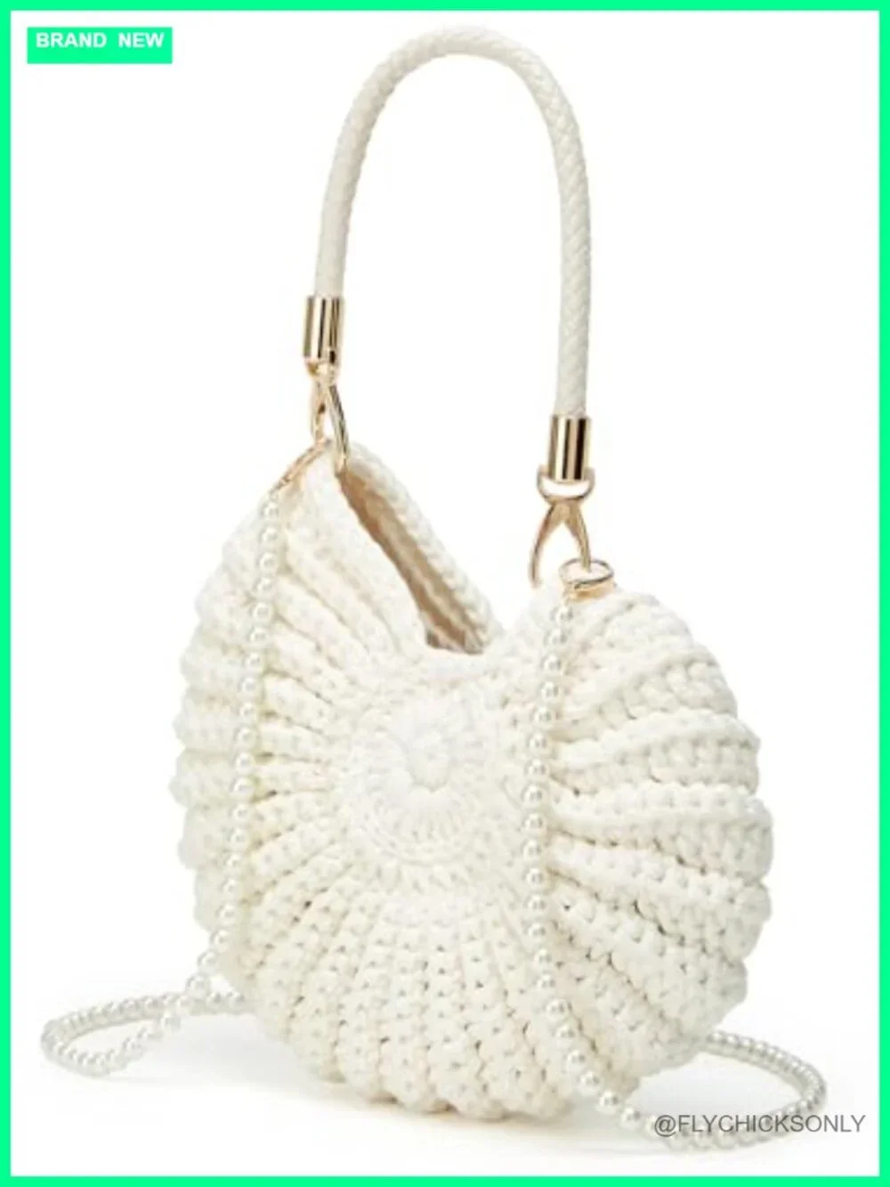 Handmade Crochet Tote Bag Seashell Purse Boho Shell Crossbody Shoulder Beach